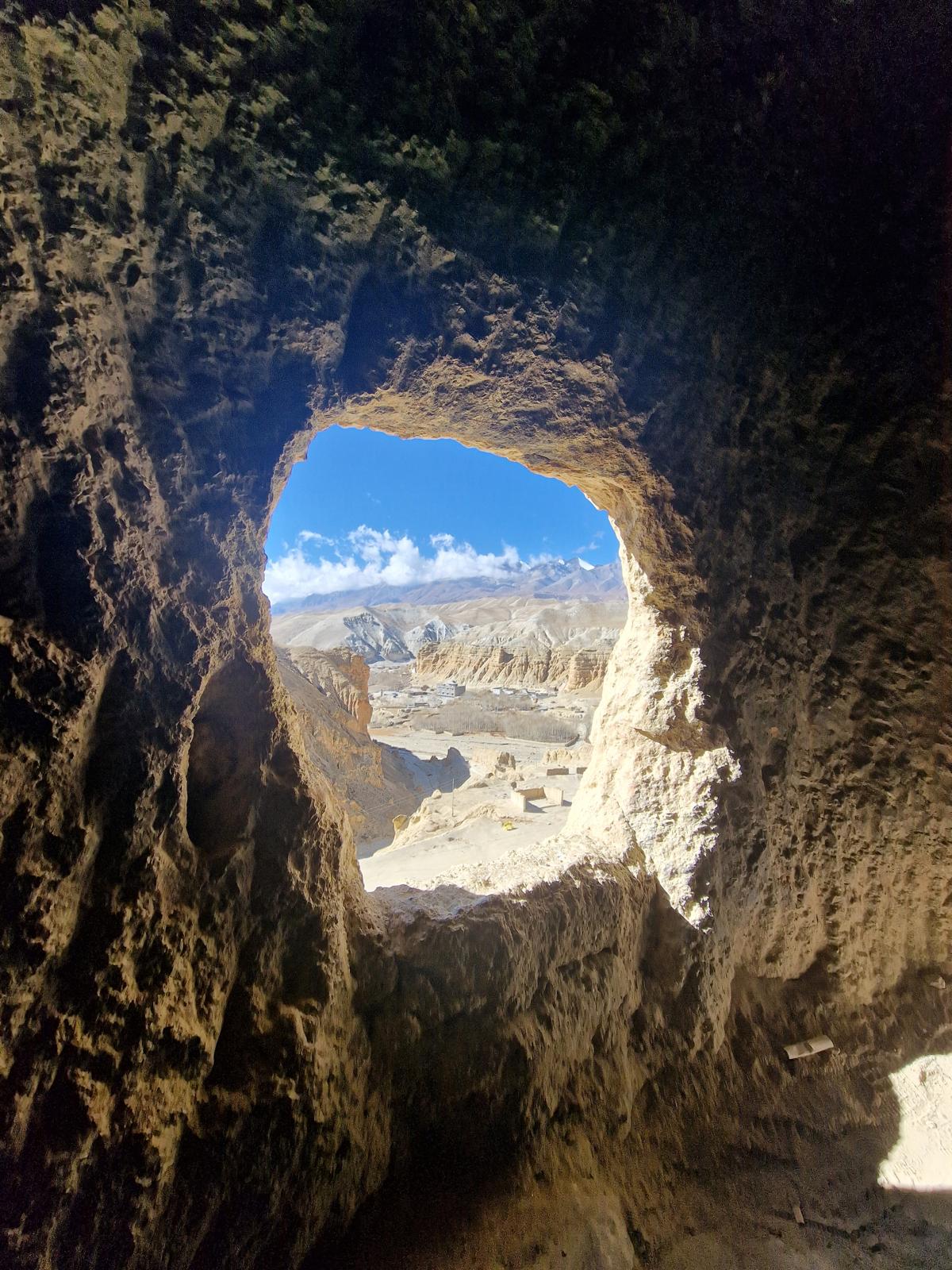 Cave View of Himalayan Valley